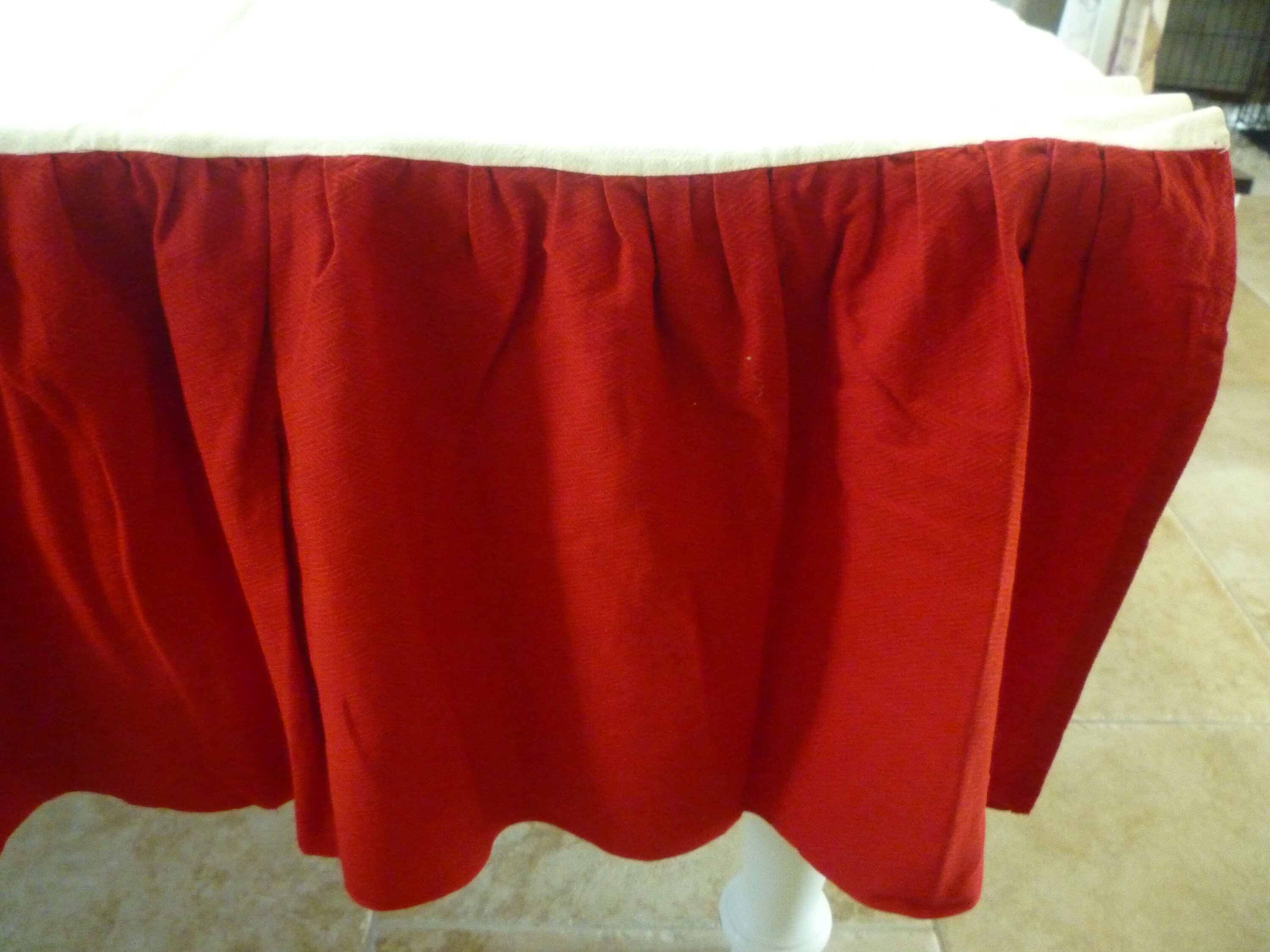 Deep Red Bedskirt Full Size Handmade Etsy