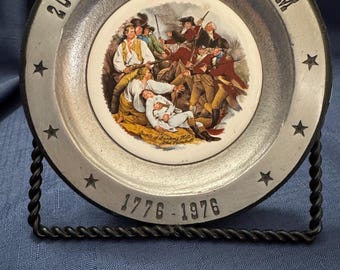 Vintage Pewter Bicentennial Plate - Etsy