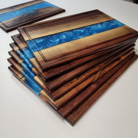 Black Walnut & Blue Epoxy Resin Boards - Etsy Canada
