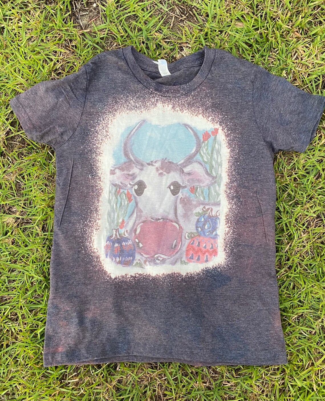 cow print bleached shirt
