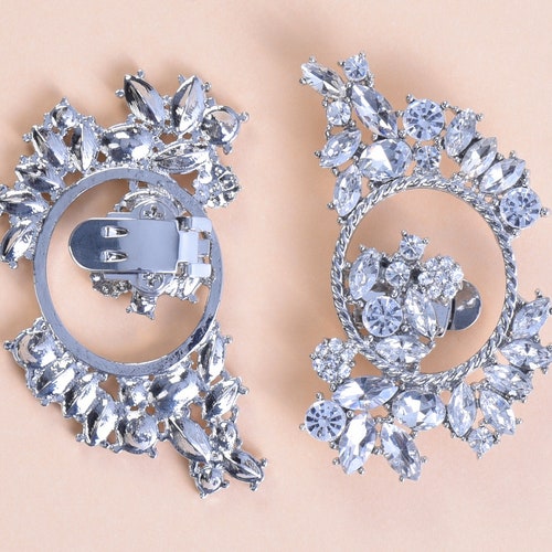 Bridal Shoe Clips pair Ivory Faux Pearl and Crystal Wedding Etsy UK