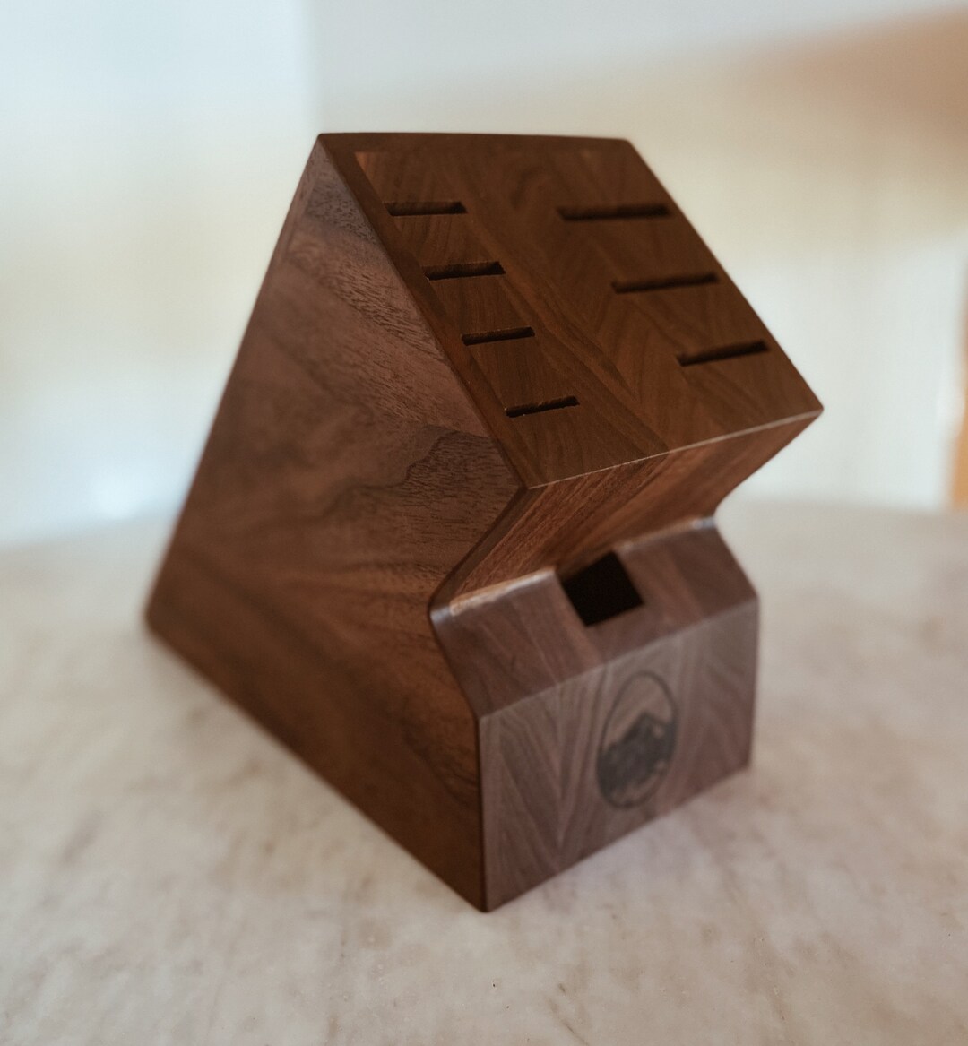Simple Knife Block in Walnut Custom Knife Block, Made in Montana, USA