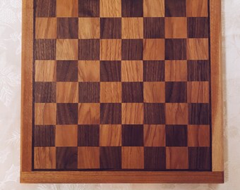 Wooden Chess or Checker Board, Made in Montana