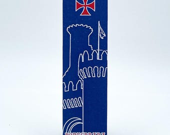 Bookmark - Screen printed on semi-rigid textile panel. Camino de Santiago Collection ref.: Ponferrada Bookmark