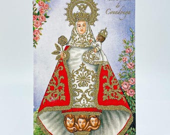 Art print - Screen print on semi-rigid textile panel. Religious Collection ref.: Virgin of Covadonga
