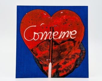 Art print - Screen print on semi-rigid textile panel. Valentine's Day Collection ref.: Eat Me