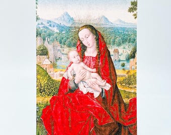 Art print - Screen print on semi-rigid textile panel. Religious Collection ref.: Virgin Mary and Child Jesus