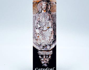 Bookmark - Screen printed on semi-rigid textile panel. Camino de Santiago Collection ref.: Lugo Cathedral Bookmark