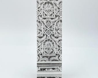 Bookmark - Screen printed on semi-rigid textile panel. Sevilal Collection ref.: Giralda details