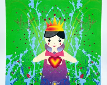 Art print - Screen print on semi-rigid textile panel. Children's Collection ref.: Princess