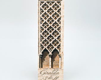 Bookmark - Screen printed on semi-rigid textile panel. Spanish Cities Collection ref.: Giralda of Seville