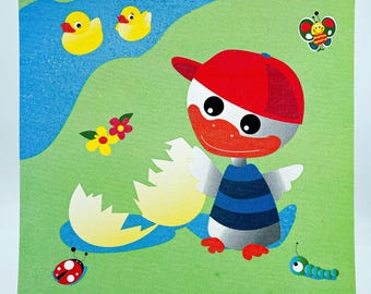 Art print - Screen print on semi-rigid textile panel. Children's Collection ref.: Ugly Duckling