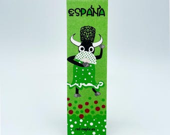 Lesezeichen – Siebdruck auf halbstarrem Textilgewebe. Sammlung Spanische Städte, Ref.: Sevillana Bull.