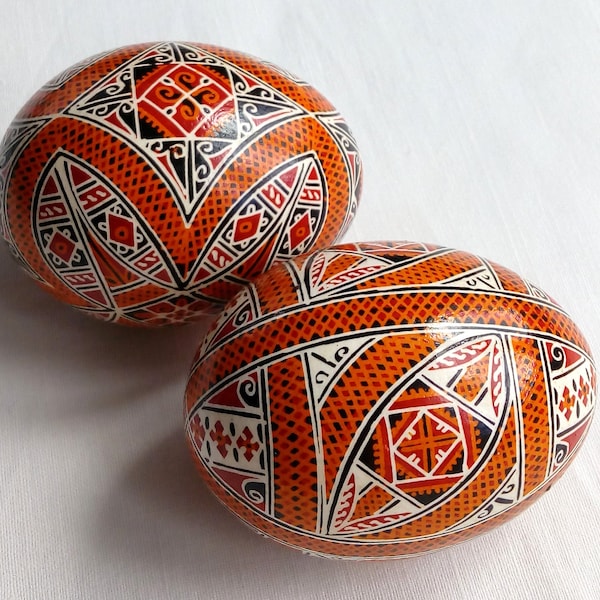 Set of 2 Real Ukrainian hand painted Pysanky Easter Eggs Ukraine Osterei Pysanka Pisanki Oeuf de pâques egg shell  craft  gift lot#25г