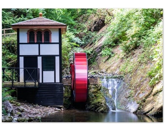 Groudle Glen Water Wheel. Groudle. Isle of Man. Premium Semi-Glossy Paper Poster