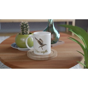 I Love Seagulls Sea Gull Juvenile Baby Flying  Bird White 11oz Ceramic Mug Cup
