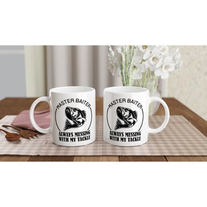 Master Baiter Fishing Tackle Funny Novelty Husband Boyfriend Gift White 11oz Ceramic Mug
