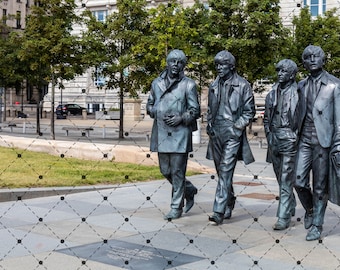 The Beatles Statue on Liverpool Waterfront. Merseyside. Wall Art