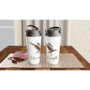 I Love Seagulls Sea Gull Beautiful Bird Juvenile Baby White 15oz Stainless Steel Travel Mug