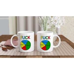 Fuck It This Off You Angry Office Funny Novelty Cirkeldiagram Witte keramische mok van 11 oz