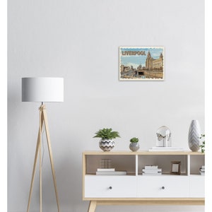 Vintage Style Liverpool Pier Head Wooden Print