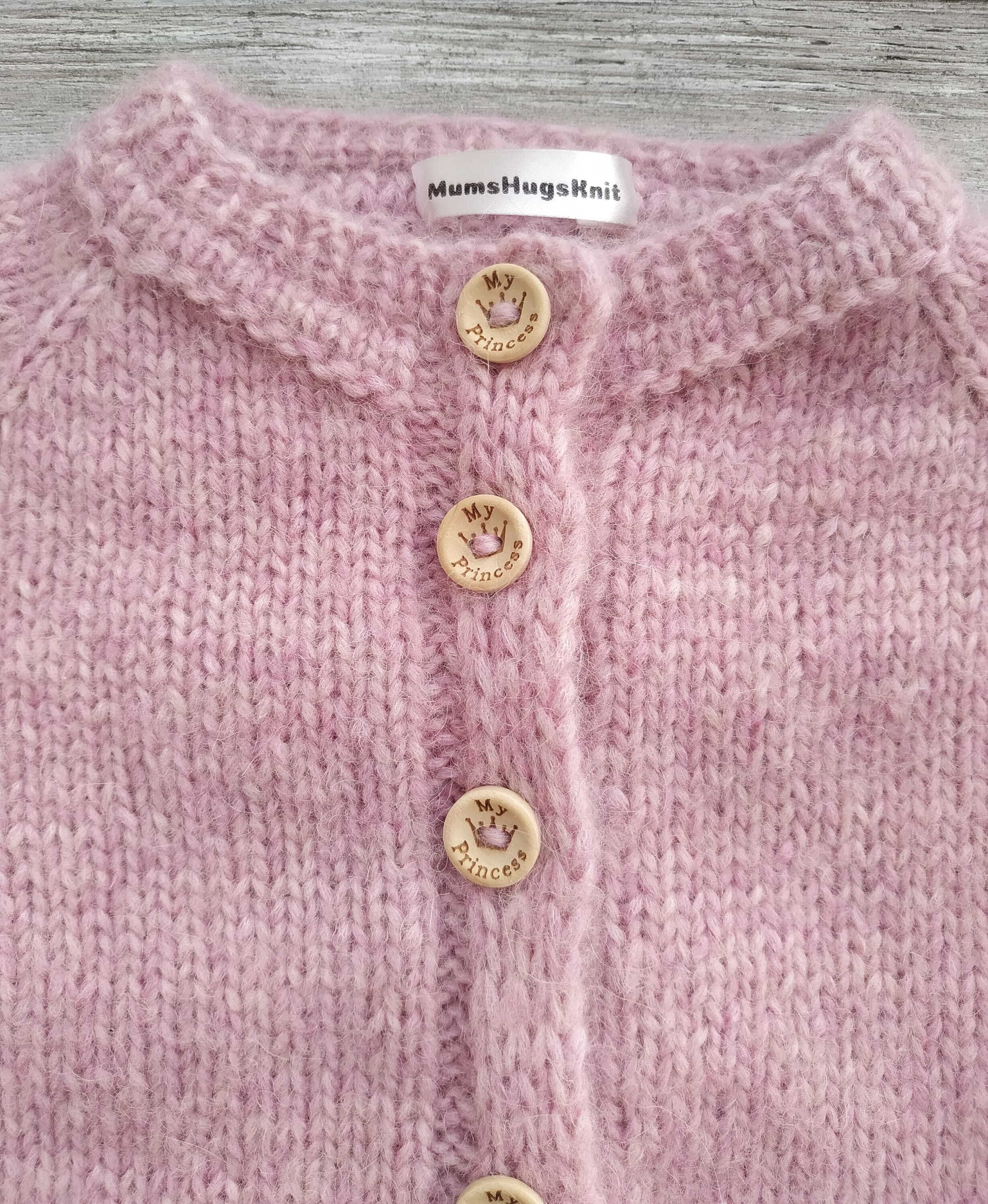 Handmade knitted sweater with buttons with flower embroidery Etsy