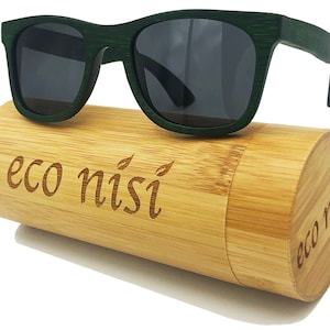 Bamboo Wood Sunglasses Green Frame Sunglasses UV400 Lens Bamboo Sunglasses Wood Sunglasses Eco Friendly Sunglasses