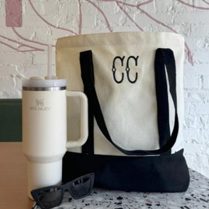 Individuell bestickte Canvas-Boot-Tasche | Personalisierte Leinwand Tote | Benutzerdefinierte Tragetasche | Personalisierte Tasche | Adrette Strandtasche | Bestickte Tasche