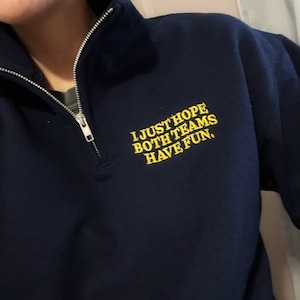 Embroidered Sports Quarter Zip Sweatshirt: Custom College Colors