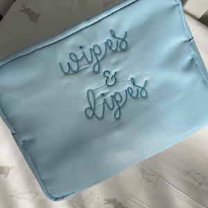 Embroidered Monogram XLarge Nylon Diaper Pouch | Wipes and Dipes | Custom Embroidery | Diaper Bag | Baby Essentials Organizer