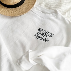 Embroidered Sports Mom Sweatshirt: Preppy Crewneck or Quarter Zip