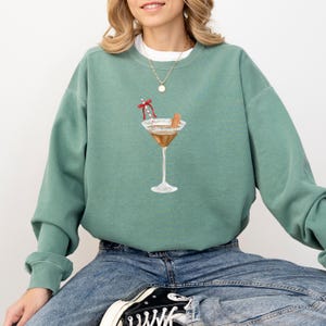 Espresso Martini Christmas Crewneck Sweater | Cocktail Christmas Sweatshirt | Comfort Color Sweater | Christmas Sweater | Cute Christmas
