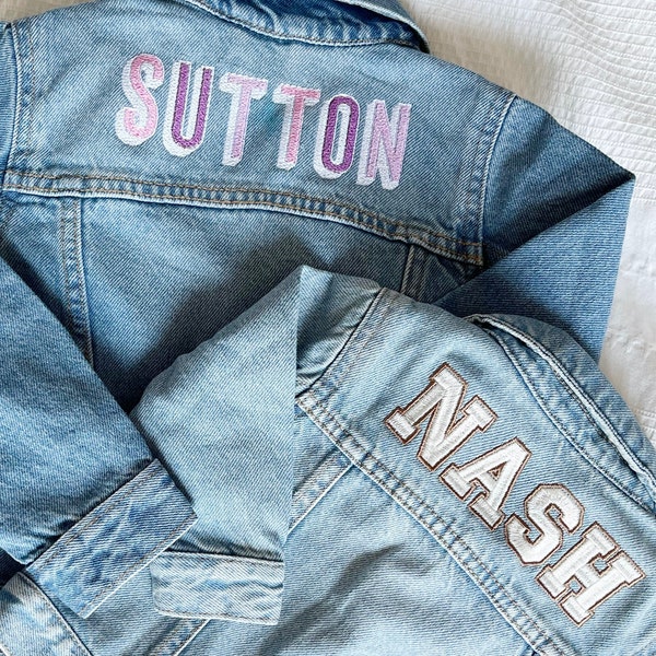 EMBROIDERED Custom Denim JACKET| Kids Denim Jacket | Custom Jean Jacket | Custom Denim Jacket | Embroidered jean jacket | bridal