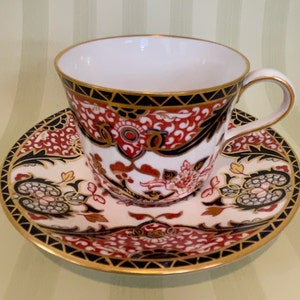 ROYAL CROWN DERBY Teacup / Coffee Cup and Saucer - Japan Pattern