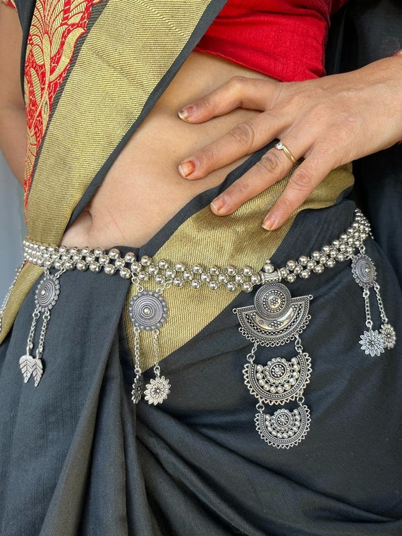 Oxidized Silver Kamarpatta Waistbelt for Women Elegant Stylish