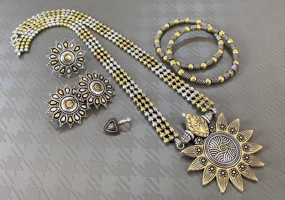 Dual tone deals oxidised jewellery