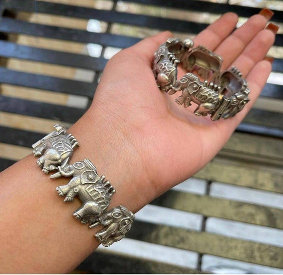 Antique Indian Silver Cuff Bracelet, Hindu Snake Godd… - Gem