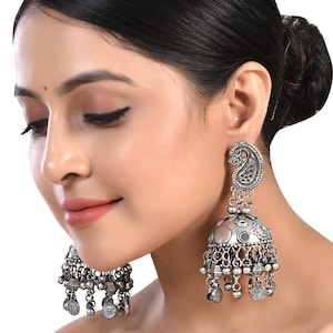 LIMITED EDITION - Big Traditional Jhumka, Elegant, Unique, Indian & Pakistani Jewelry, Party and Casual Wear, Handmade Silver Jhumka Jhumki