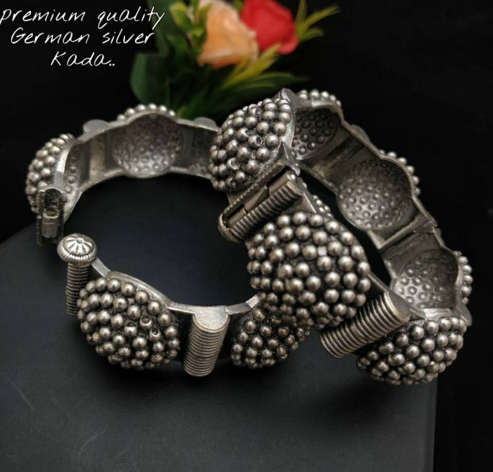 Antique Finish German Silver Bangle / Kada 09 main image 0