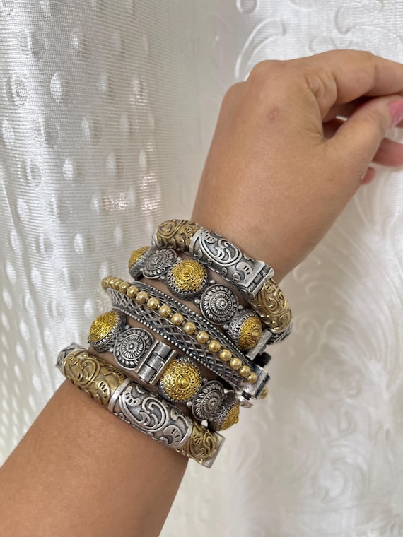 Rajasthani Tribal Openable Kada, Rajwadi Dual Tone Kada Bangles