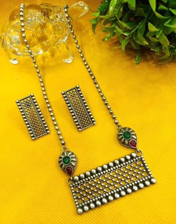 Indian German Silver Jewellery Oxidized 