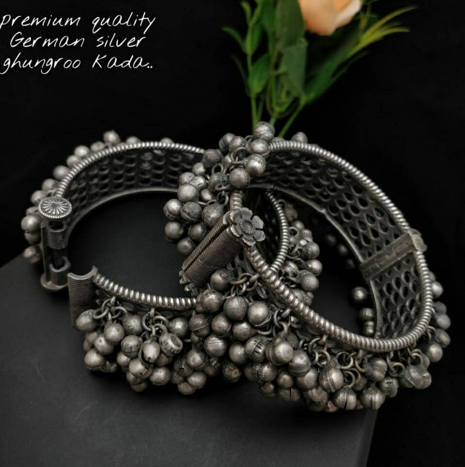 Antique Finish German Silver Bangle / Kada 09