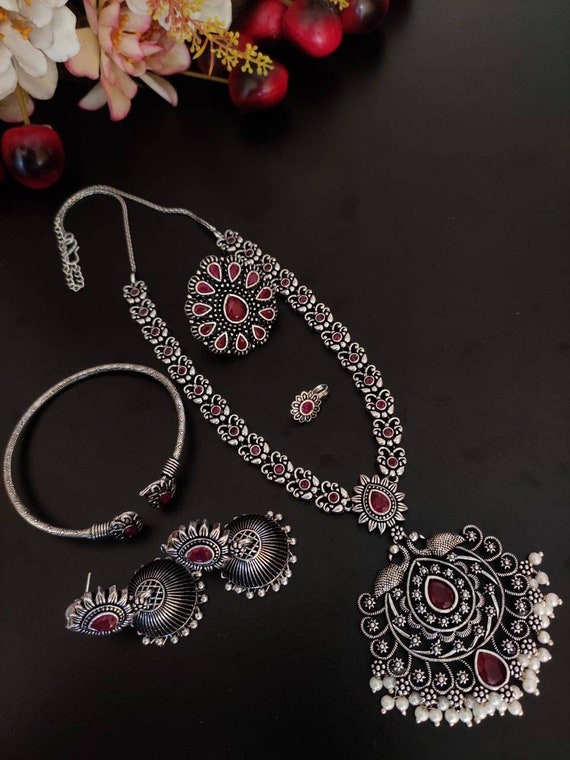 Silver oxidised deals jewellery online