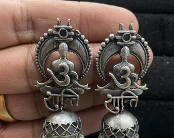 Om Shanti Indian earrings Oxidised variety of earrings, Boho hippie jewellery gifts for her casual wear easy to go, day to day, German