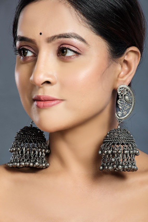 LIMITED EDITION - Big Antique Jhumka, Handmade Silver Jhumka