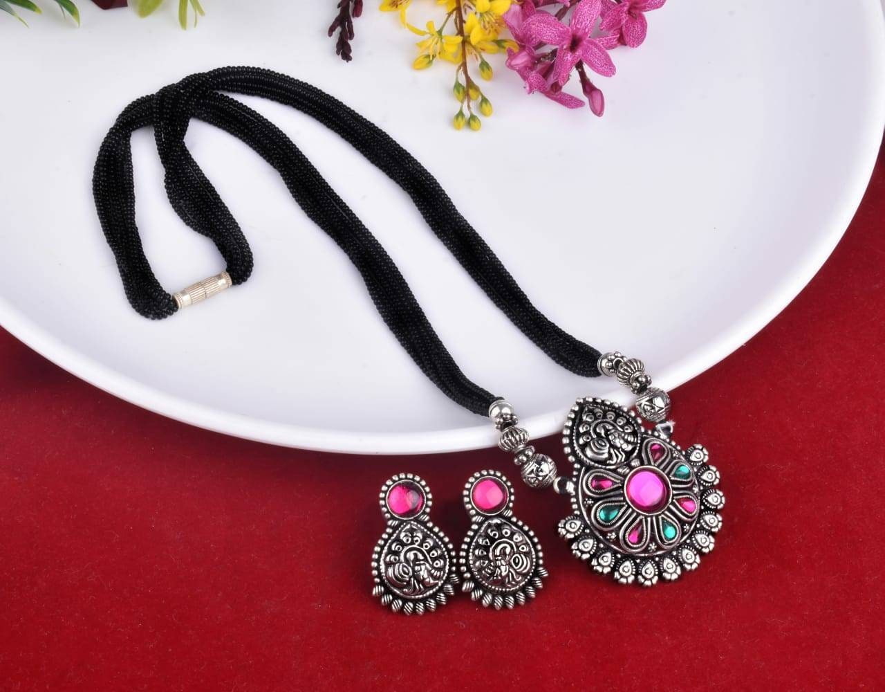 Oxide jewellery sale mangalsutra set