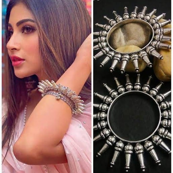 Oxidised bangles Kada, silver bangles, elephant kada, oxidized bangle, Boho bangles, Indian bangles, Bollywood celebrity, mouni roy bangle