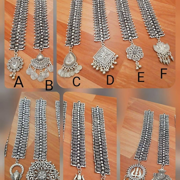 Oxidized Maangtikka German Silber Hochzeit Kollektion Partywear Geschenke für sie silber look alike bollywood Schmuck indischer oxidierter Schmuck