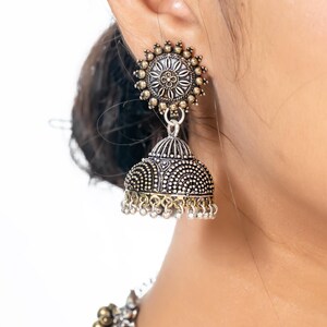 Indian tribal oxidized necklace earrings bangles gift set