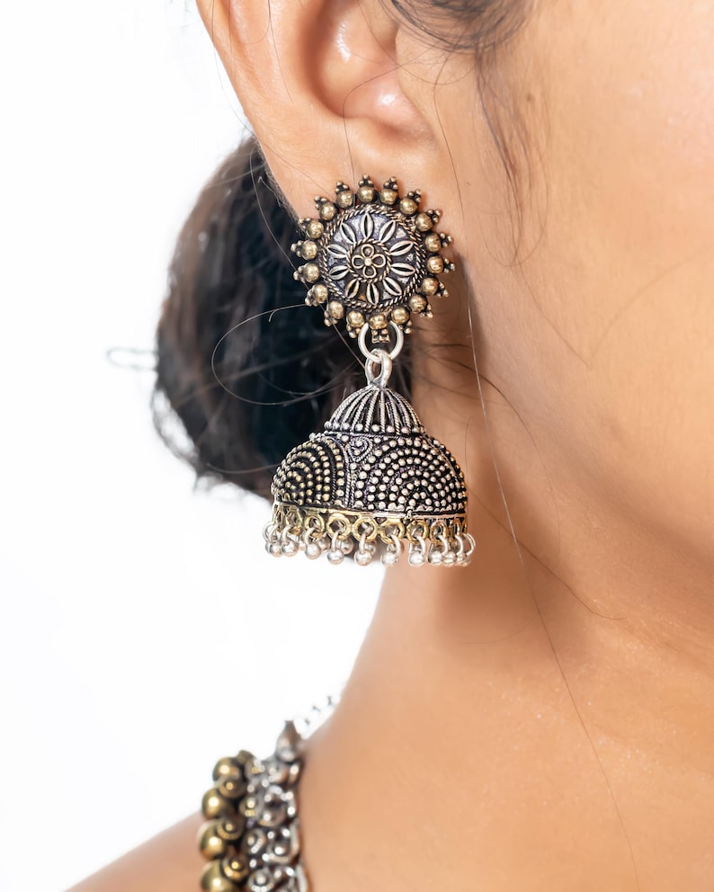 Indian tribal oxidized necklace earrings bangles gift set
